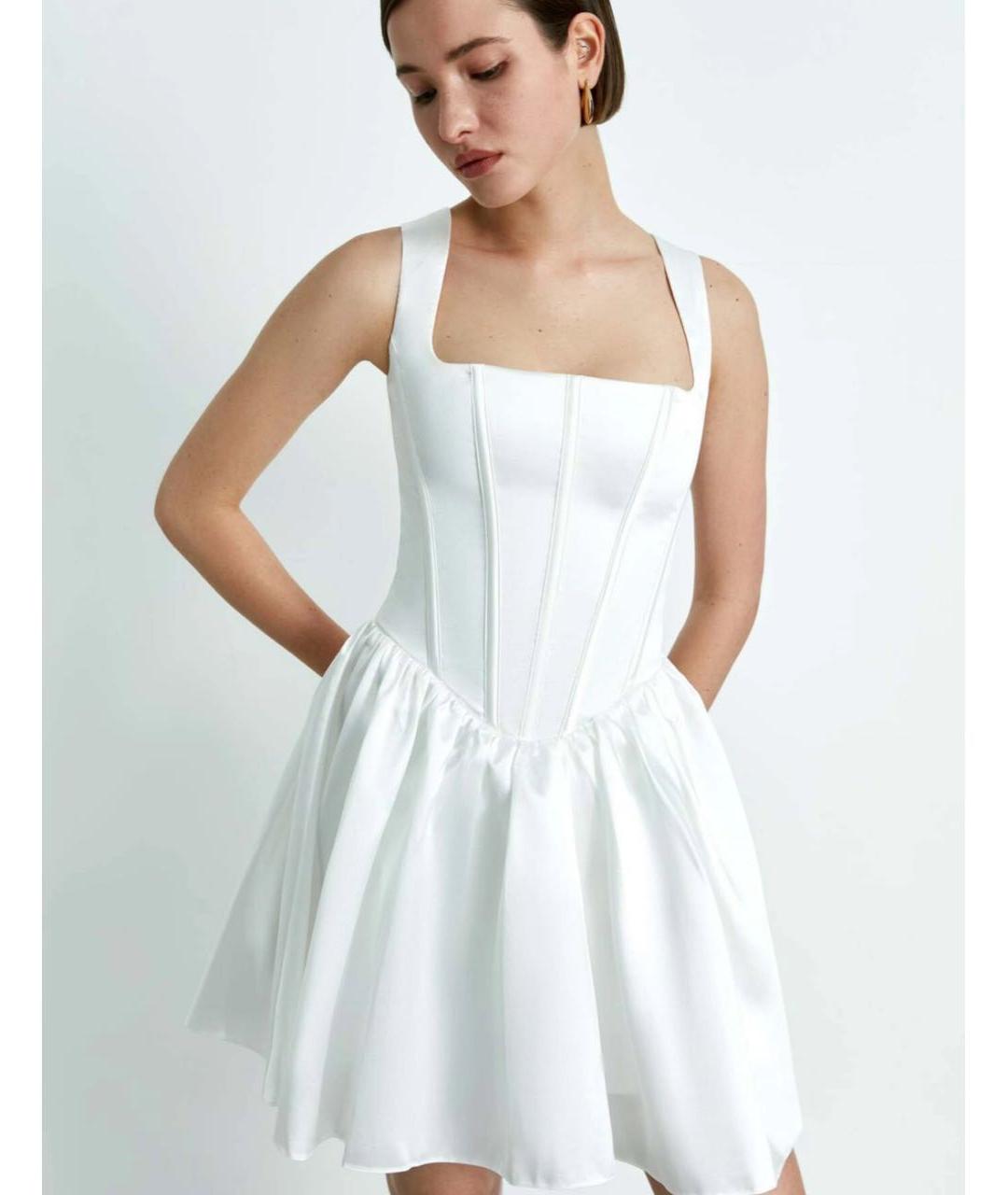 ROZIECORSETS Белое шелковое коктейльное платье, фото 2