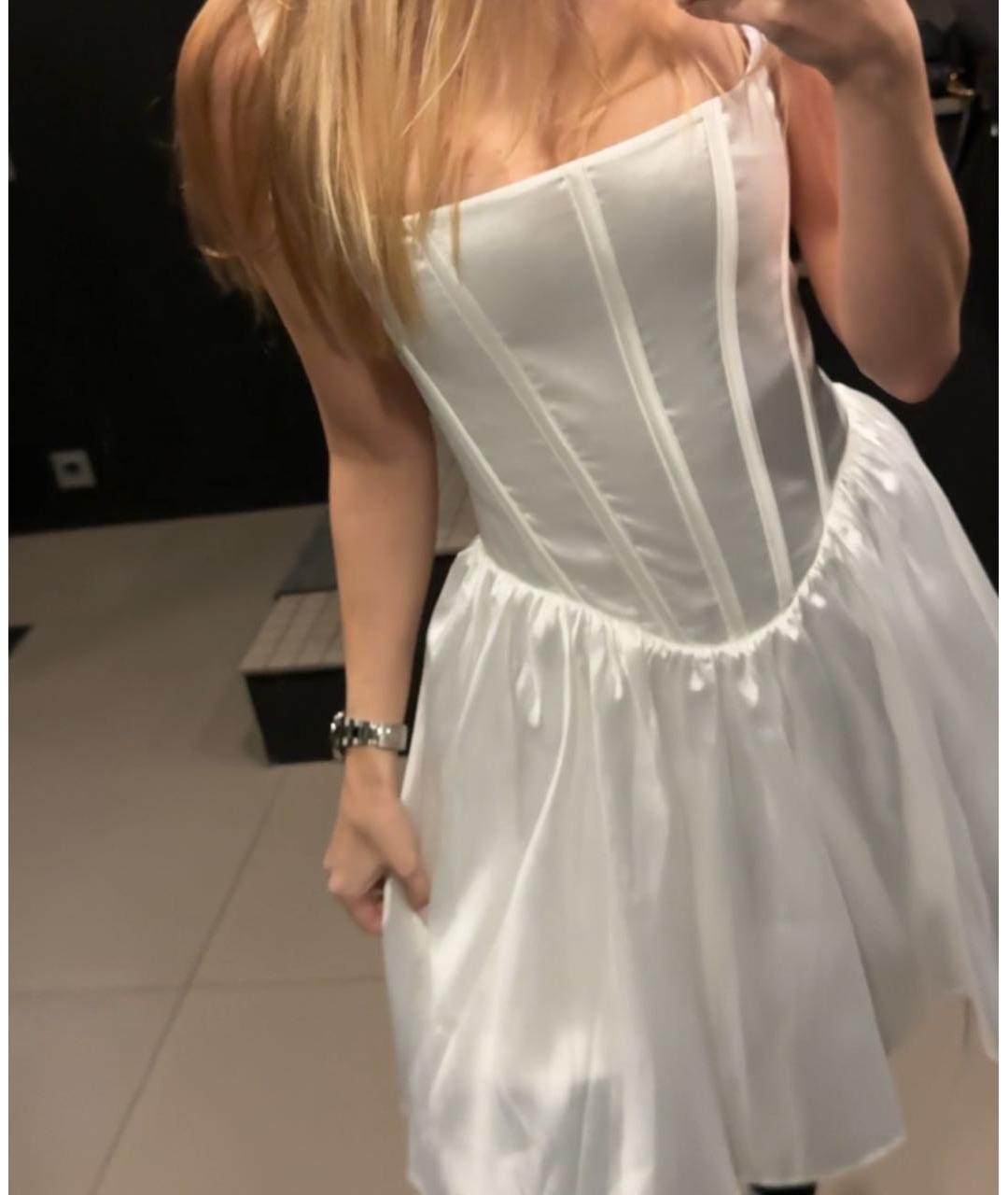 ROZIECORSETS Белое шелковое коктейльное платье, фото 4