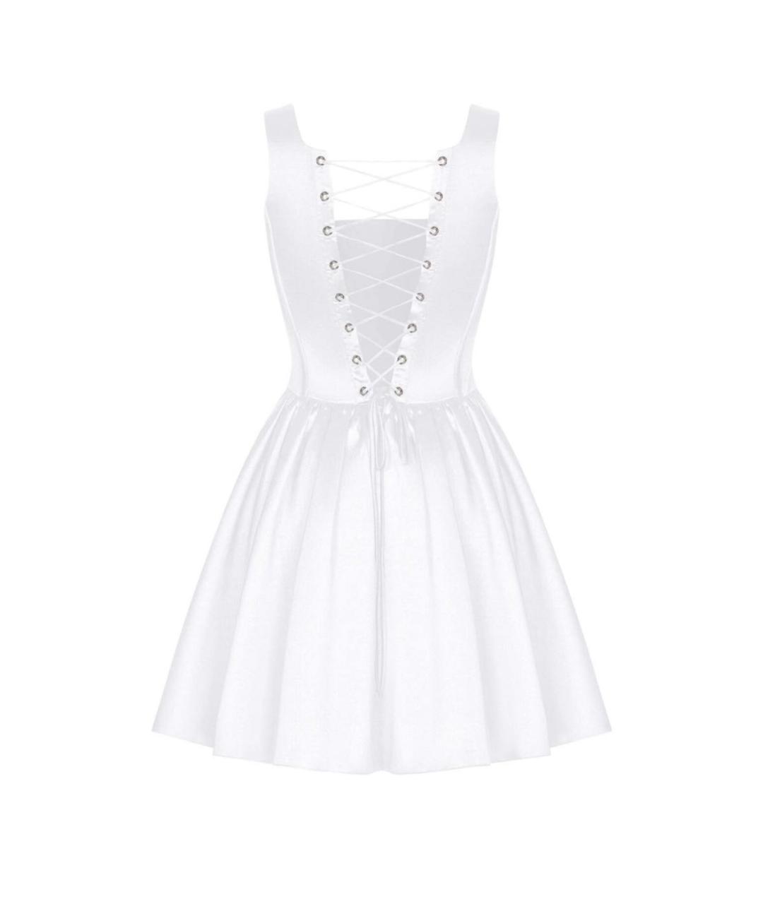 ROZIECORSETS Белое шелковое коктейльное платье, фото 3