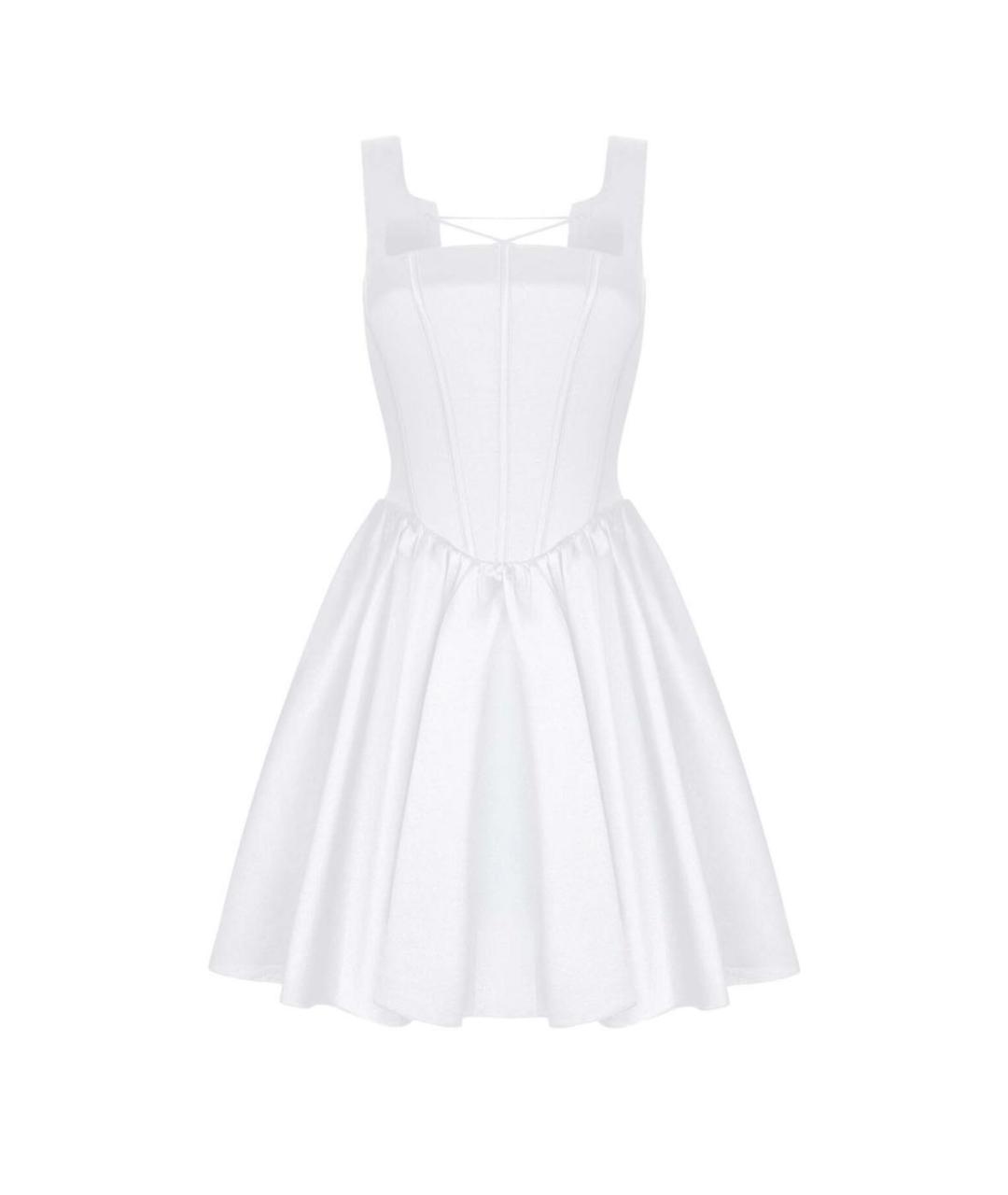 ROZIECORSETS Белое шелковое коктейльное платье, фото 1