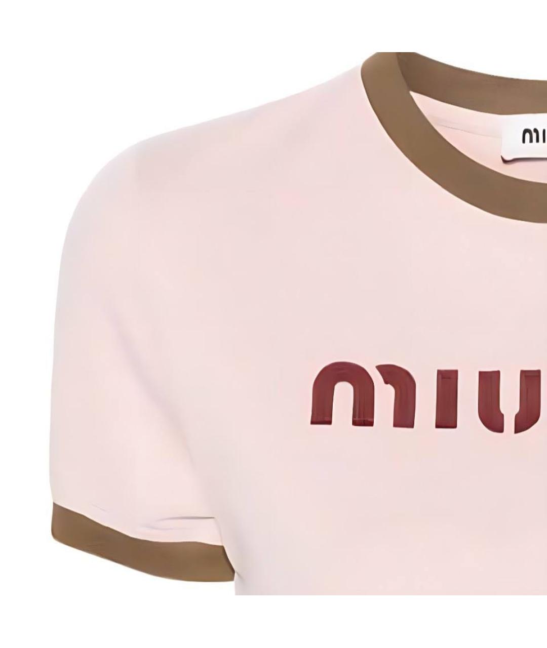 MIU MIU Розовая футболка, фото 3