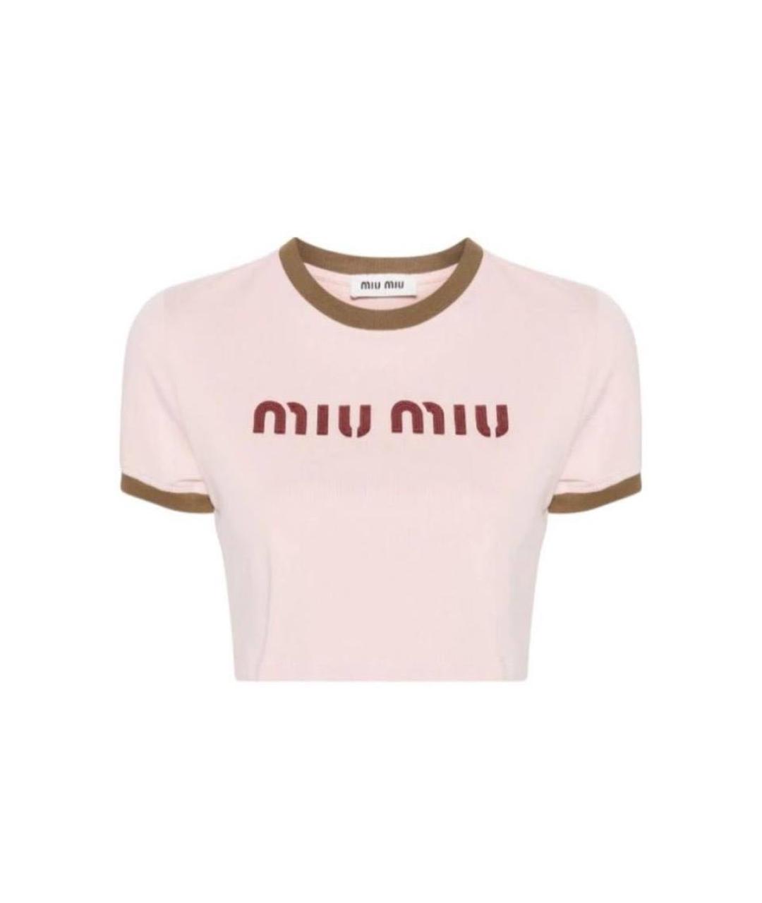 MIU MIU Розовая футболка, фото 1