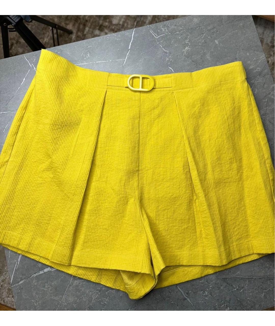 HERMES PRE-OWNED Желтые хлопковые шорты, фото 5