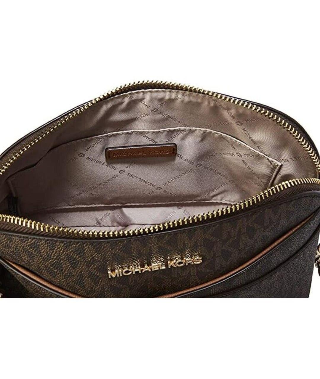MICHAEL MICHAEL KORS Коричневая кожаная сумка через плечо, фото 4