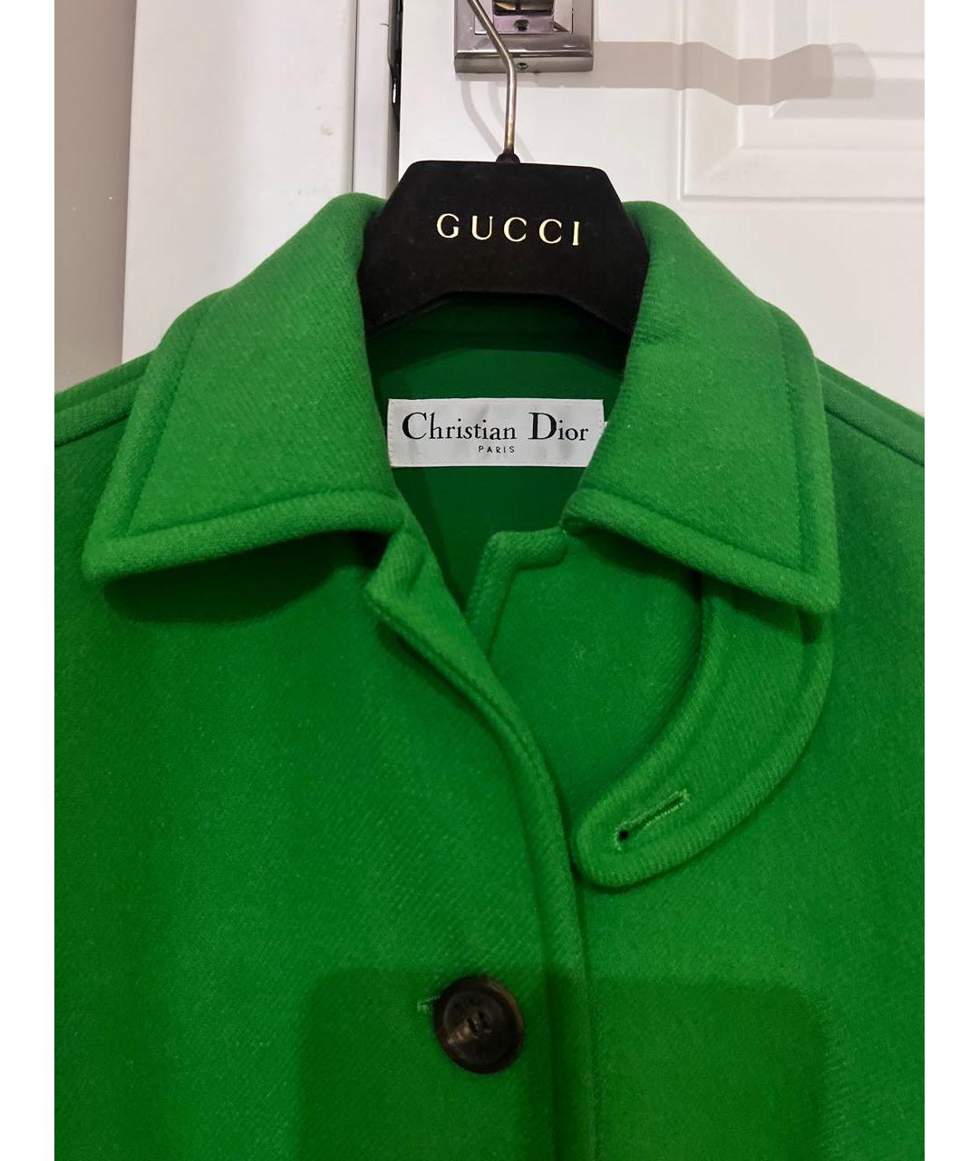 CHRISTIAN DIOR PRE-OWNED Зеленые шерстяное пальто, фото 4