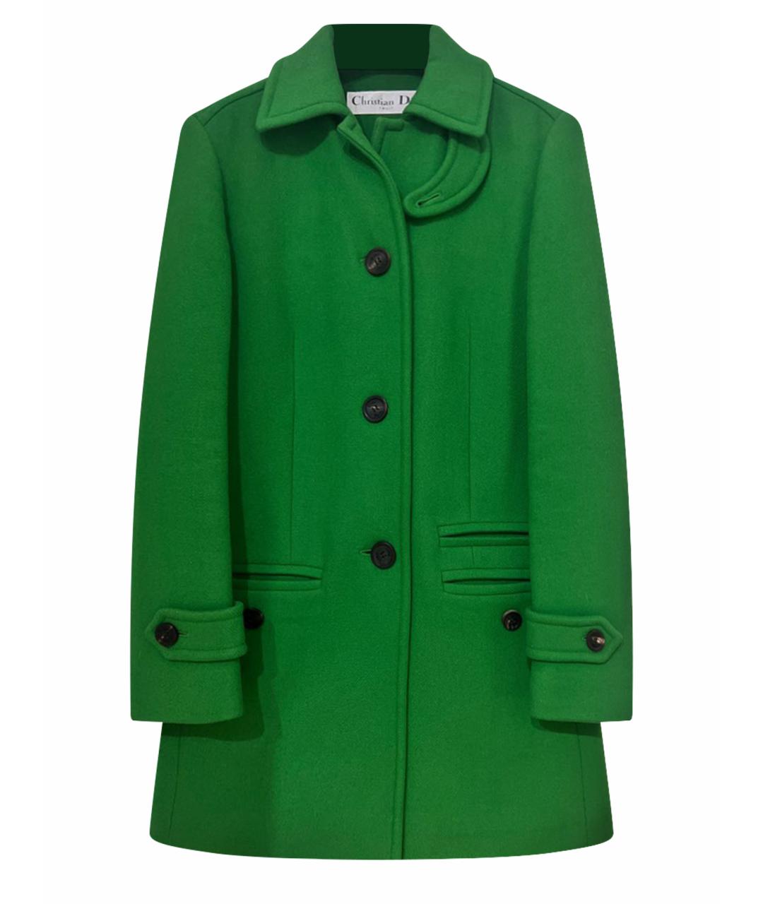 CHRISTIAN DIOR PRE-OWNED Зеленые шерстяное пальто, фото 1