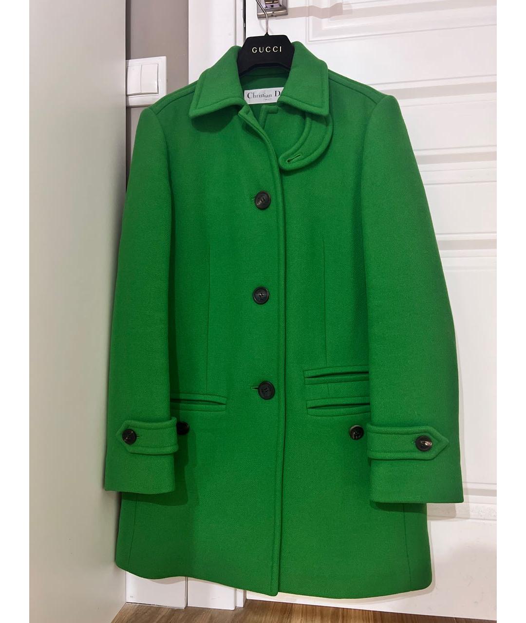 CHRISTIAN DIOR PRE-OWNED Зеленые шерстяное пальто, фото 6