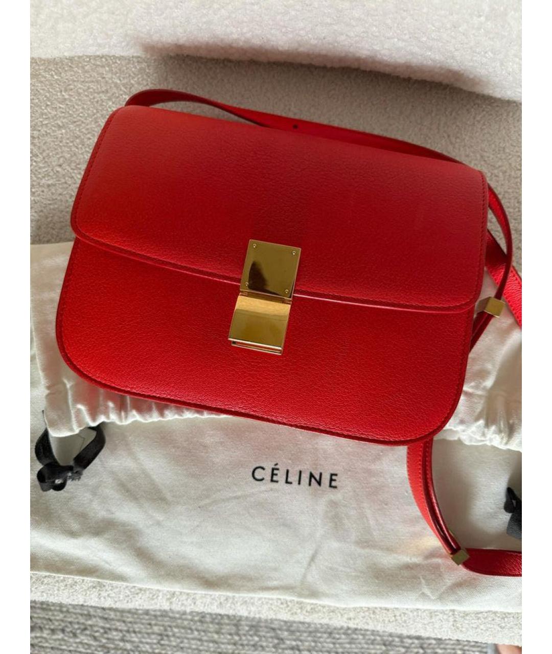 CELINE PRE-OWNED Красная кожаная сумка через плечо, фото 2
