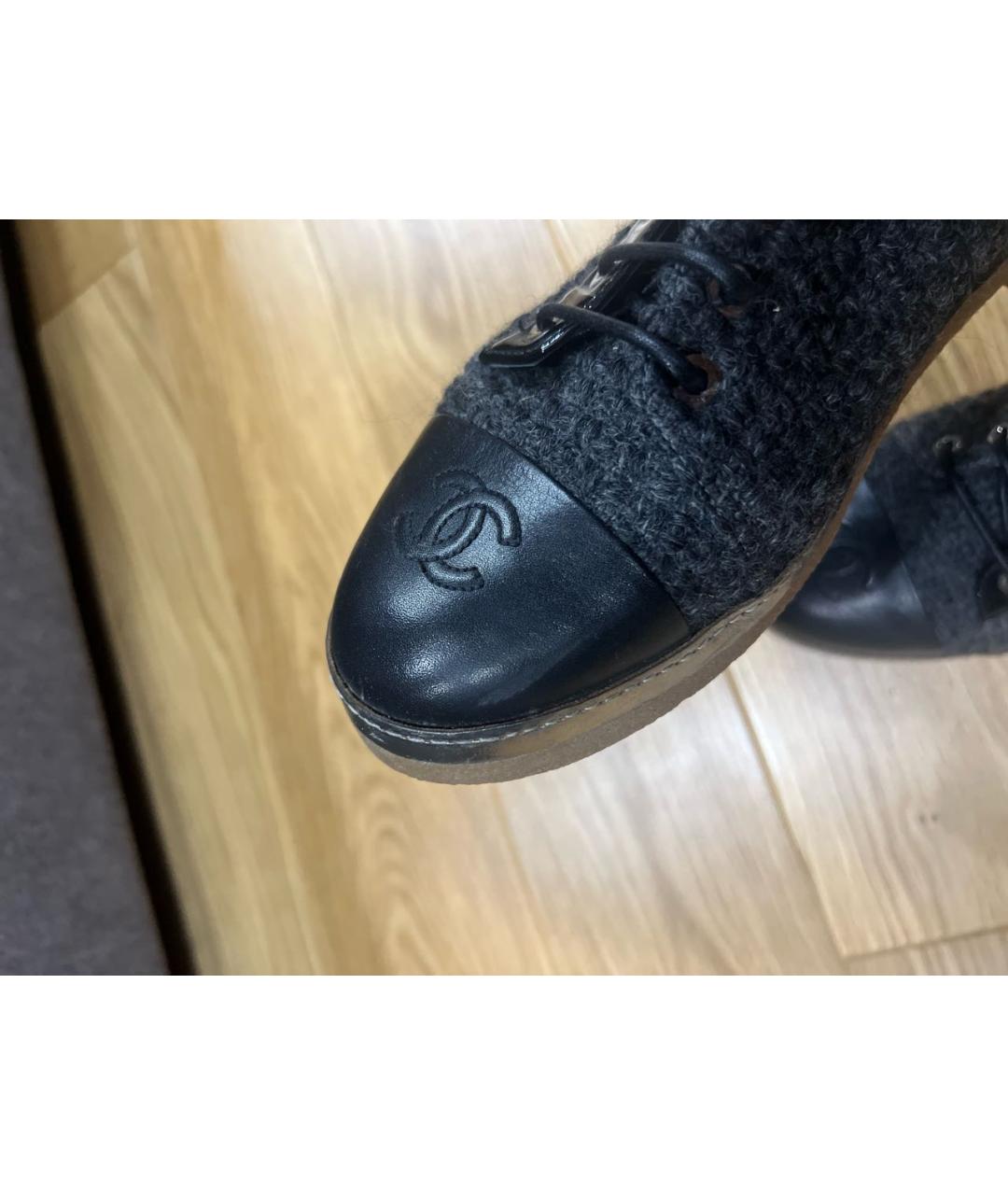 CHANEL PRE-OWNED Серые кожаные ботинки, фото 7
