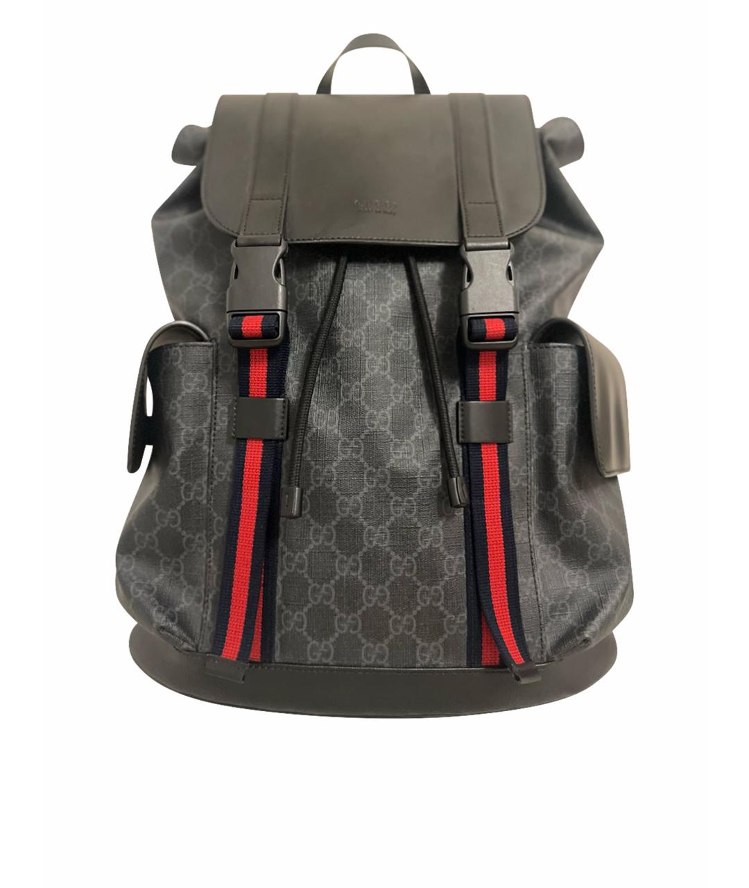 GUCCI Черный кожаный рюкзак, фото 1