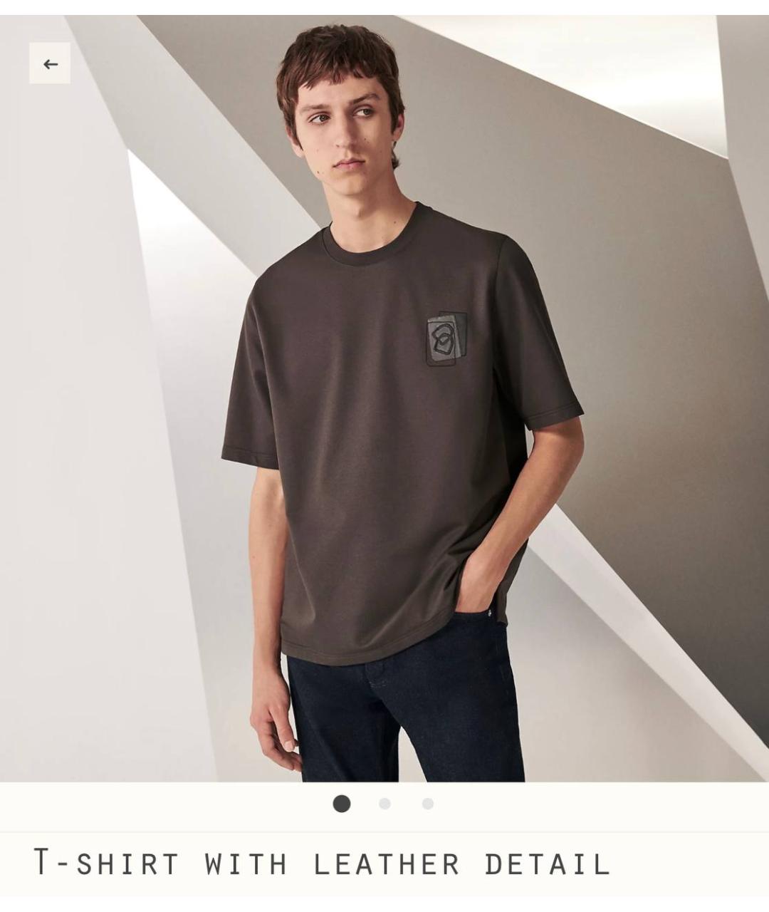 HERMES PRE-OWNED Коричневая хлопковая футболка, фото 3