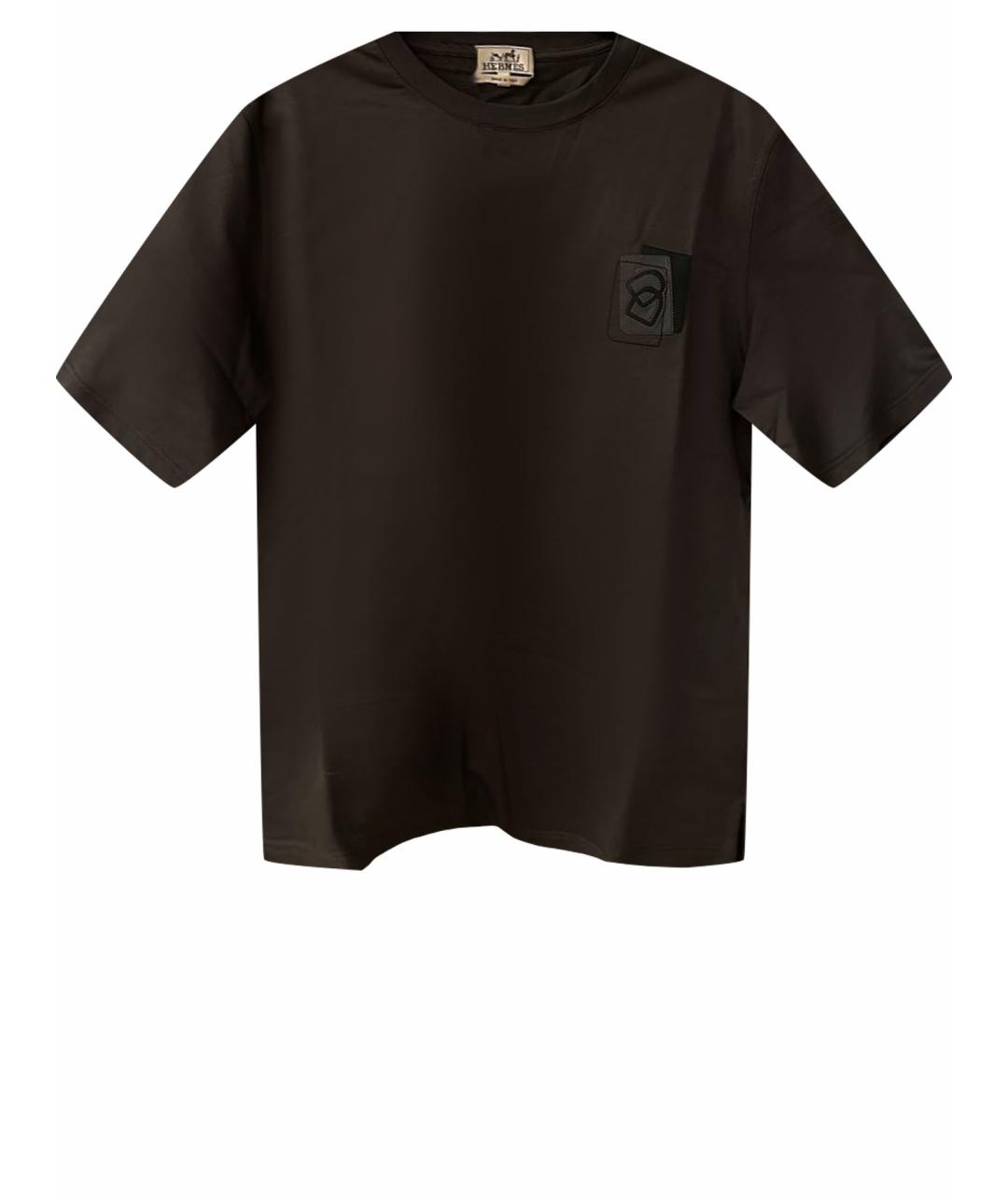 HERMES PRE-OWNED Коричневая хлопковая футболка, фото 1
