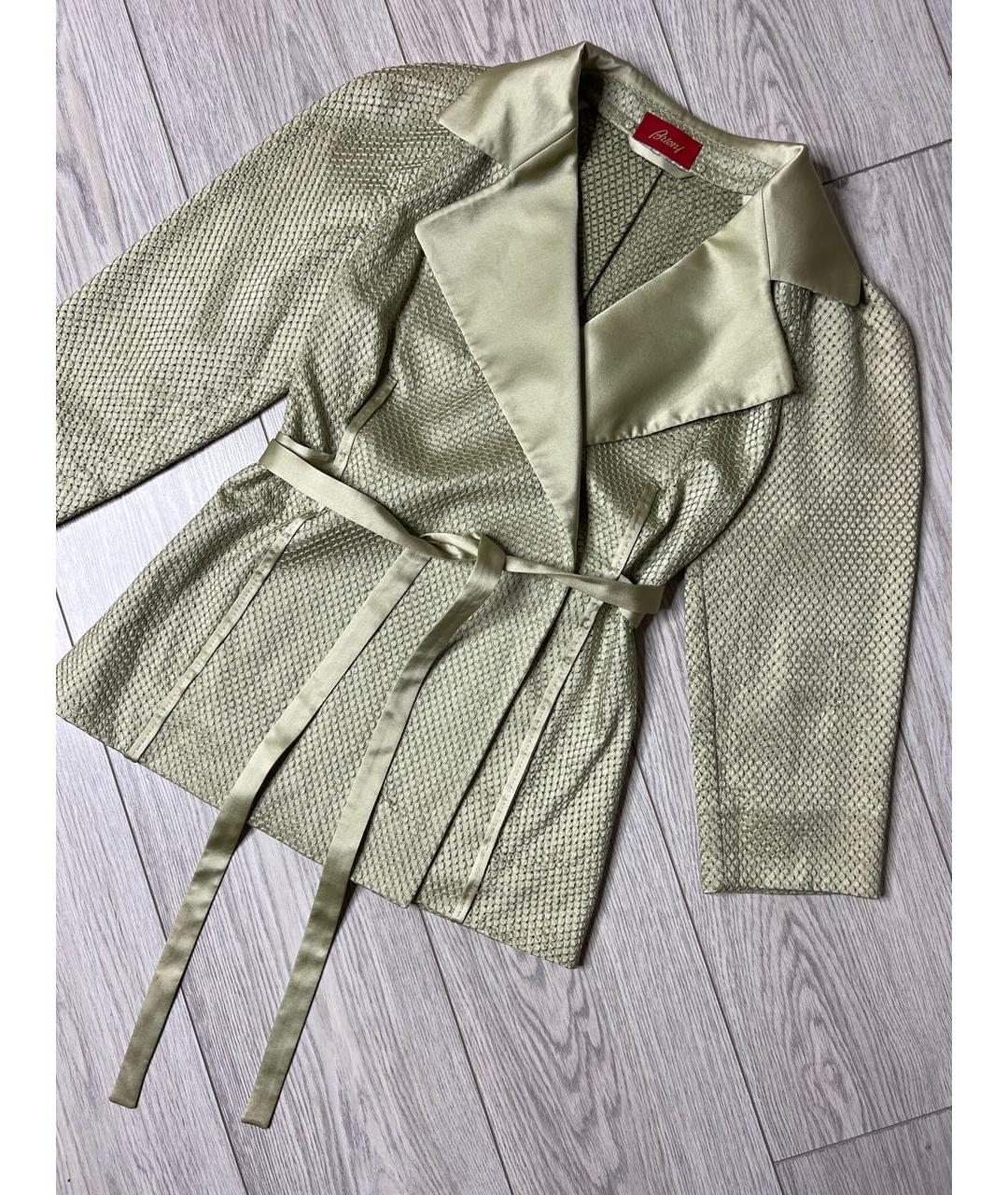 BRIONI Салатовый шелковый жакет/пиджак, фото 2