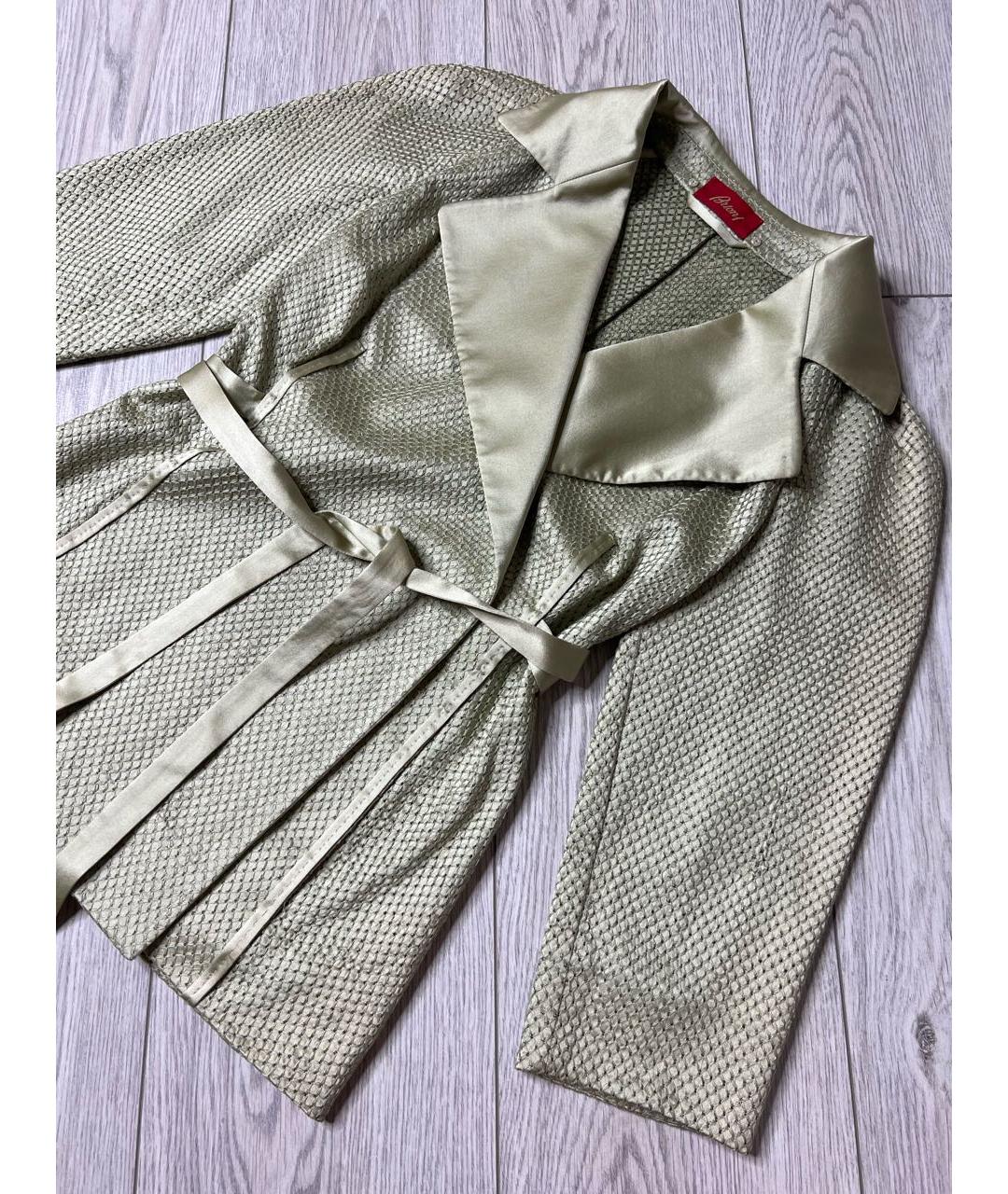 BRIONI Салатовый шелковый жакет/пиджак, фото 5