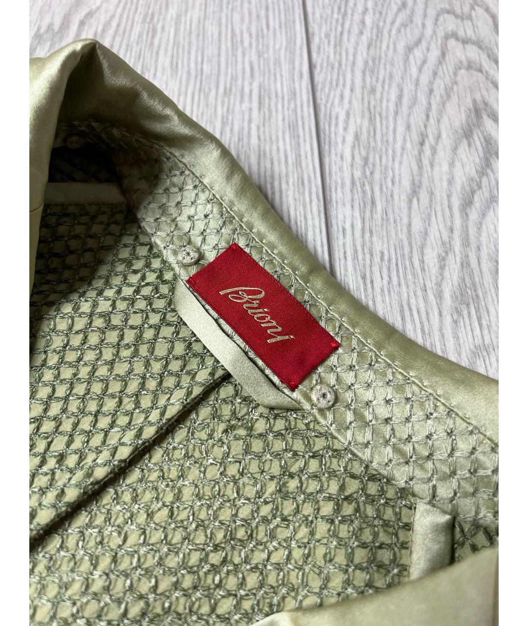 BRIONI Салатовый шелковый жакет/пиджак, фото 7