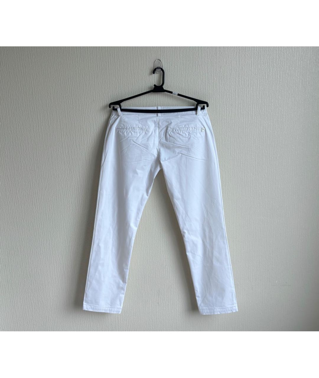 DONDUP Белые хлопко-эластановые прямые брюки, фото 2