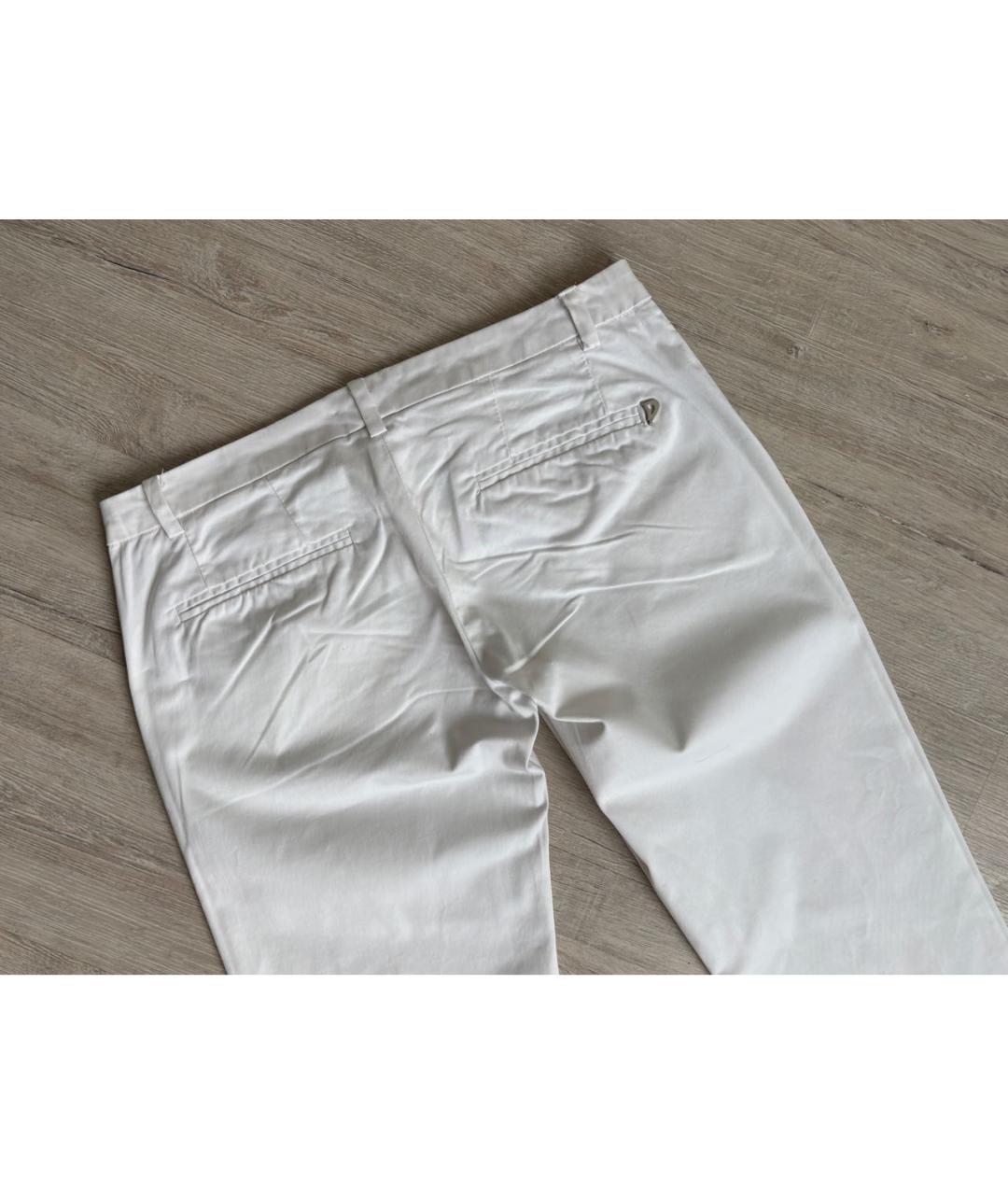 DONDUP Белые хлопко-эластановые прямые брюки, фото 5