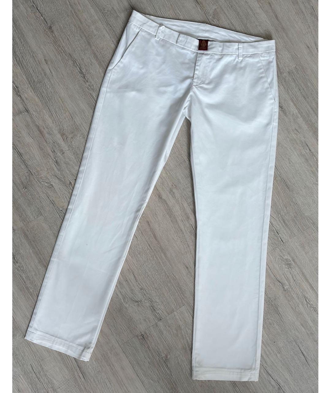 DONDUP Белые хлопко-эластановые прямые брюки, фото 7