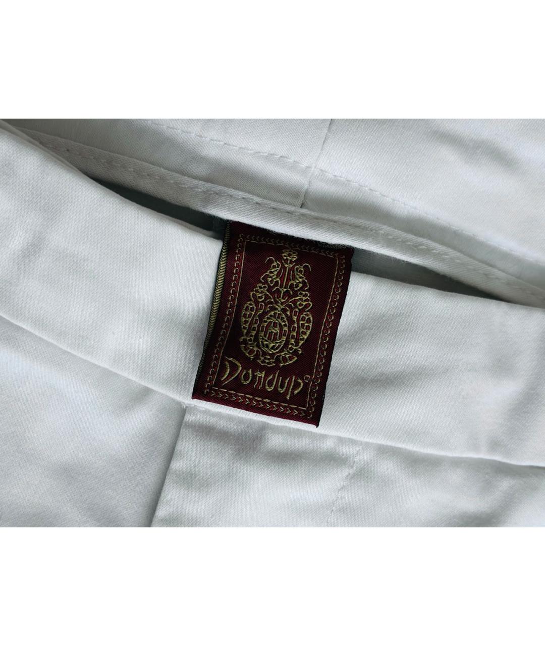 DONDUP Белые хлопко-эластановые прямые брюки, фото 3