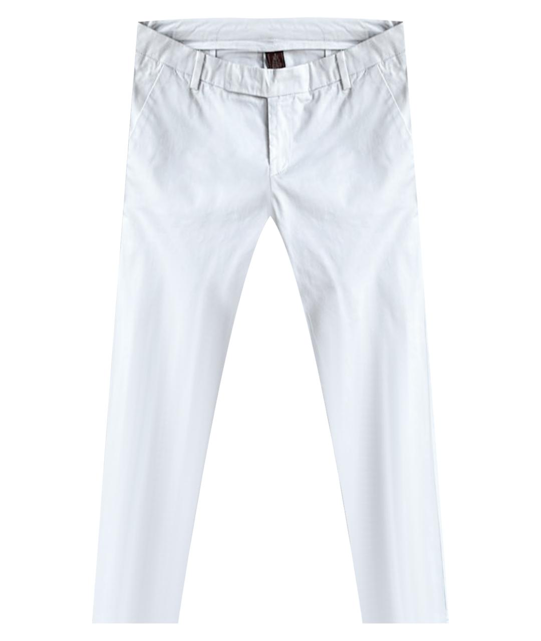 DONDUP Белые хлопко-эластановые прямые брюки, фото 1
