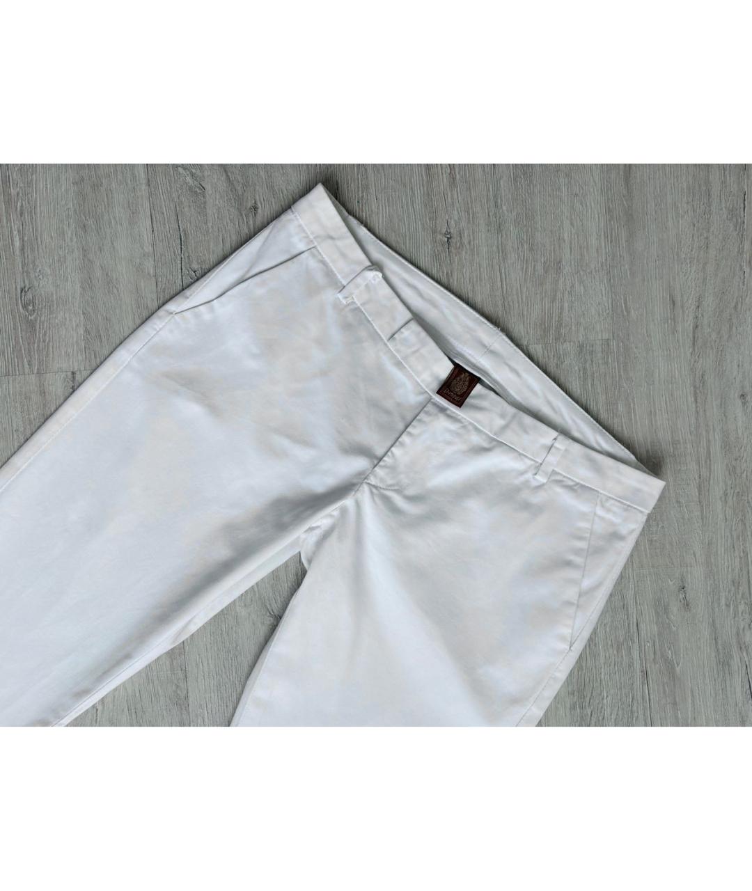 DONDUP Белые хлопко-эластановые прямые брюки, фото 4