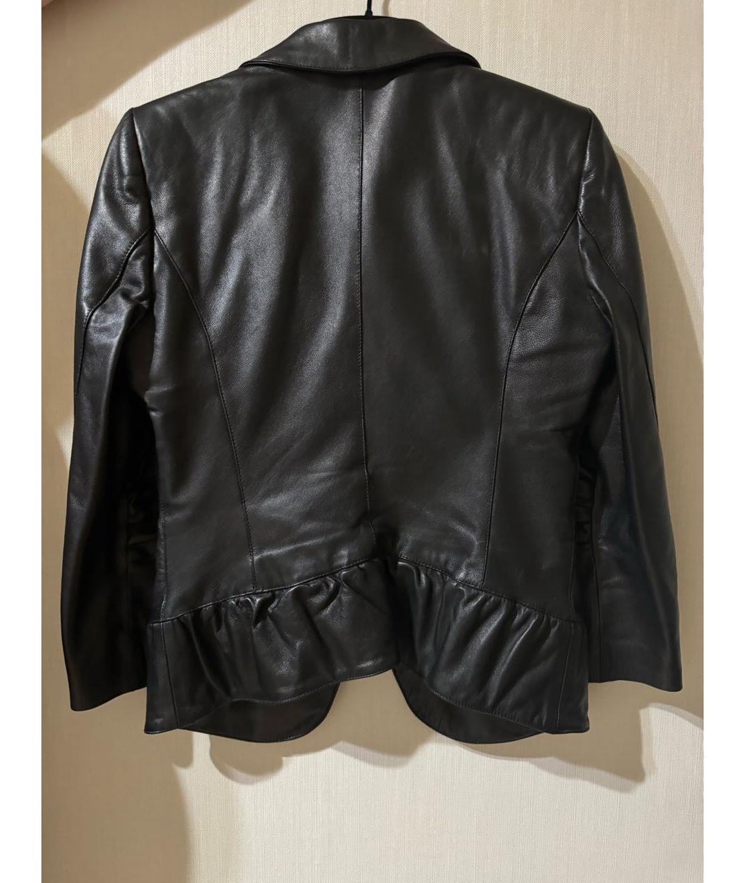 ELISABETTA FRANCHI Черная кожаная куртка, фото 2