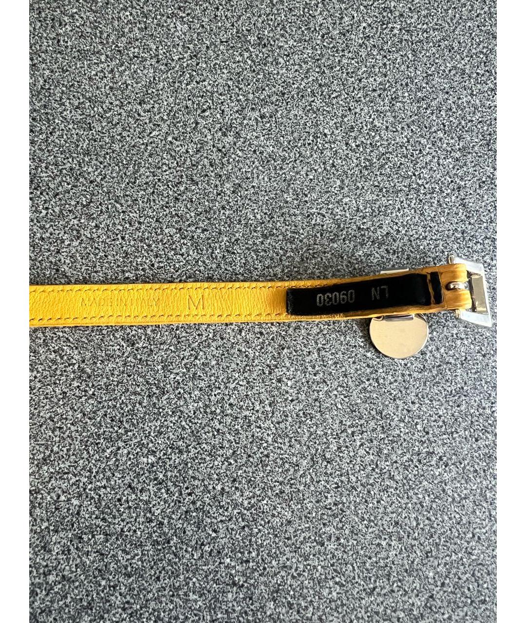 PRADA Желтый кожаный браслет, фото 5