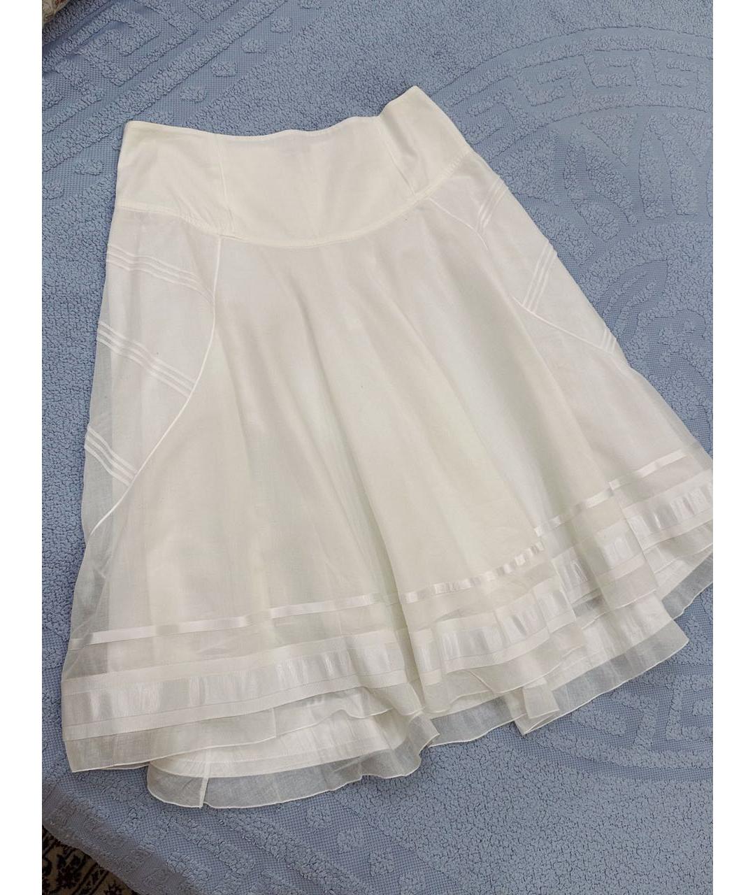 CELINE PRE-OWNED Белая хлопковая юбка миди, фото 8