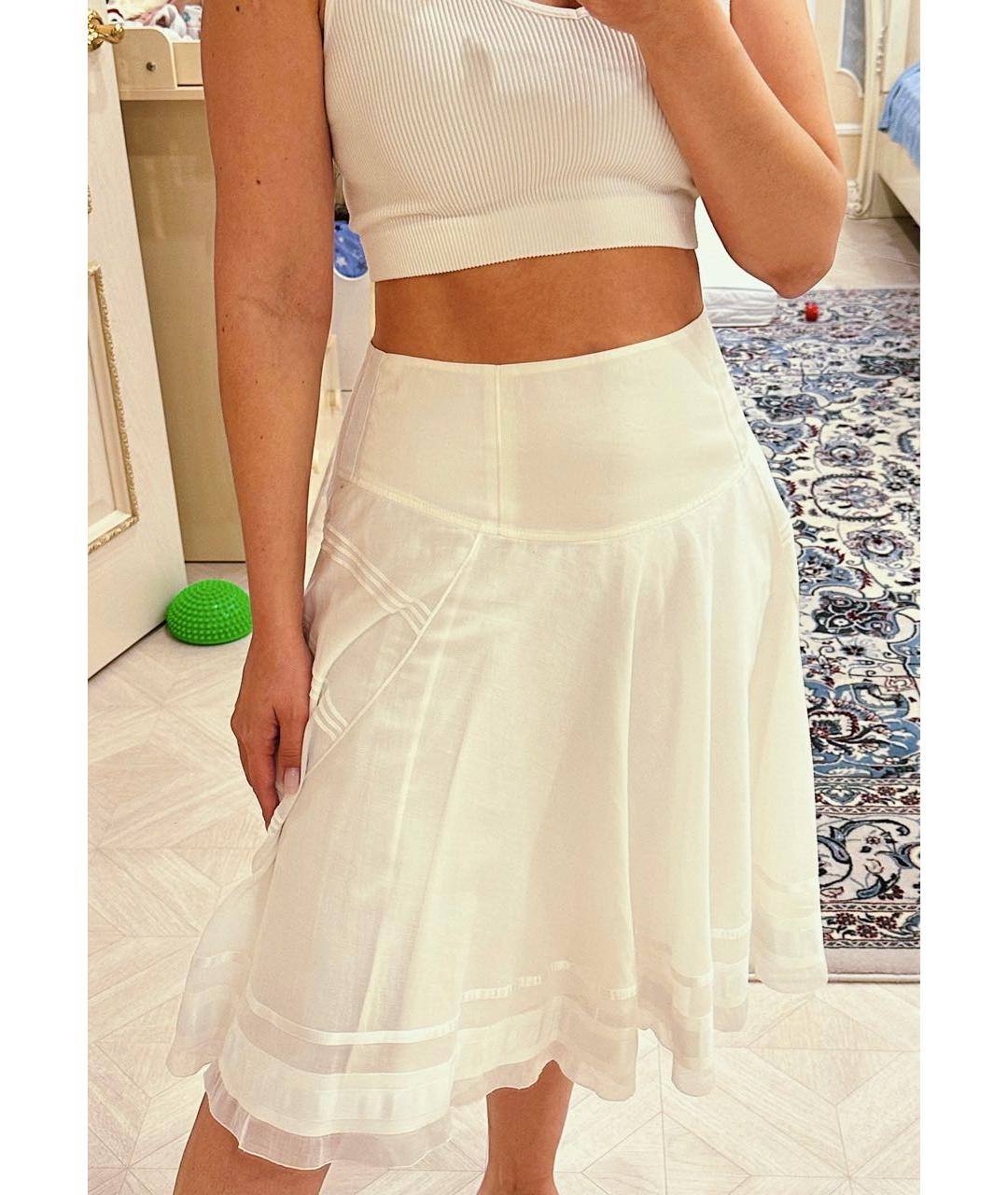 CELINE PRE-OWNED Белая хлопковая юбка миди, фото 6