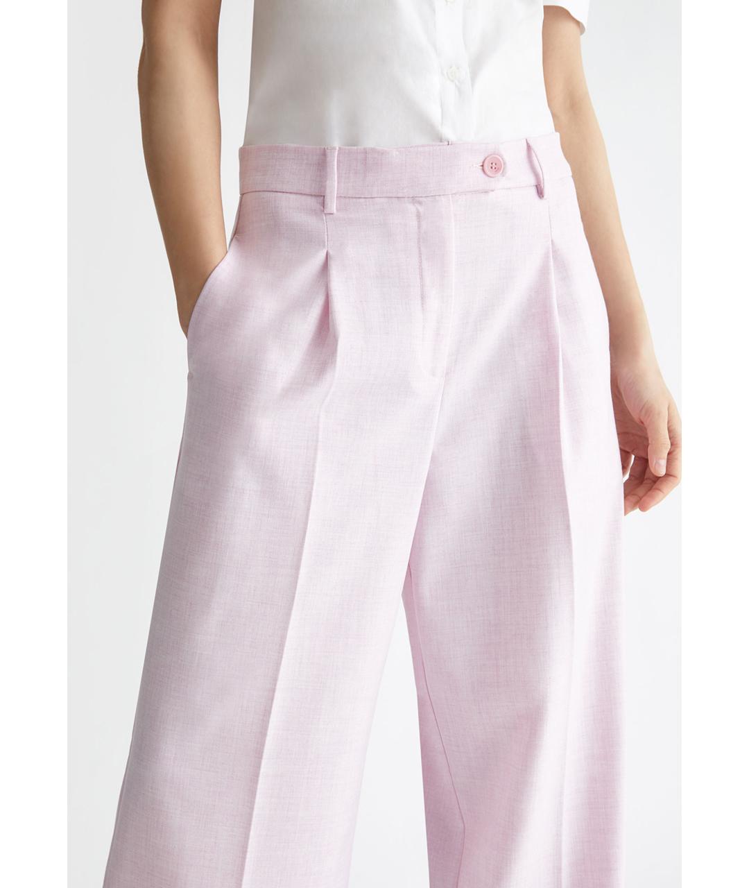LIU JO Розовые полиэстеровые брюки широкие, фото 4