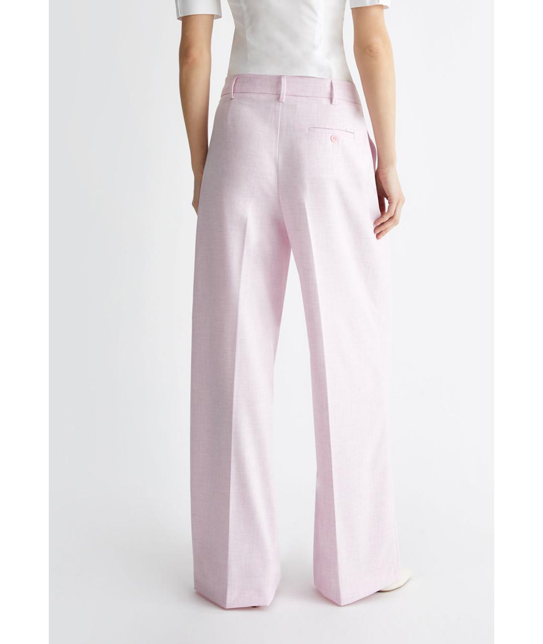 LIU JO Розовые полиэстеровые брюки широкие, фото 3