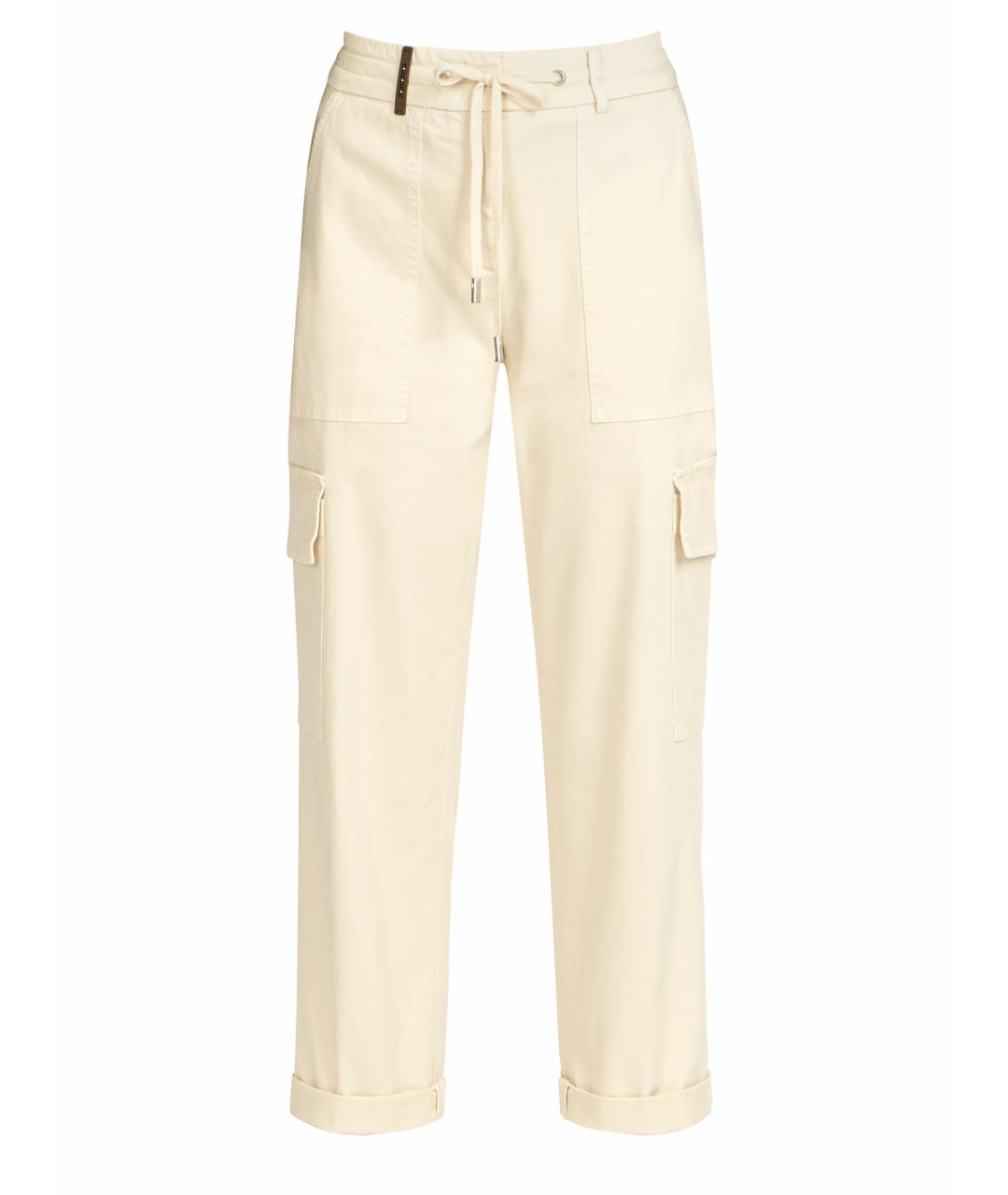PESERICO Белые хлопковые прямые брюки, фото 1