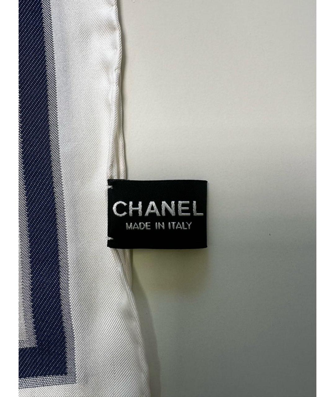 CHANEL PRE-OWNED Белый шелковый платок, фото 8