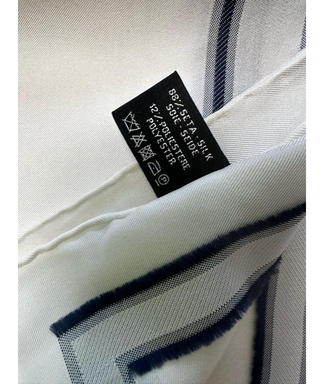 CHANEL PRE-OWNED Белый шелковый платок, фото 7