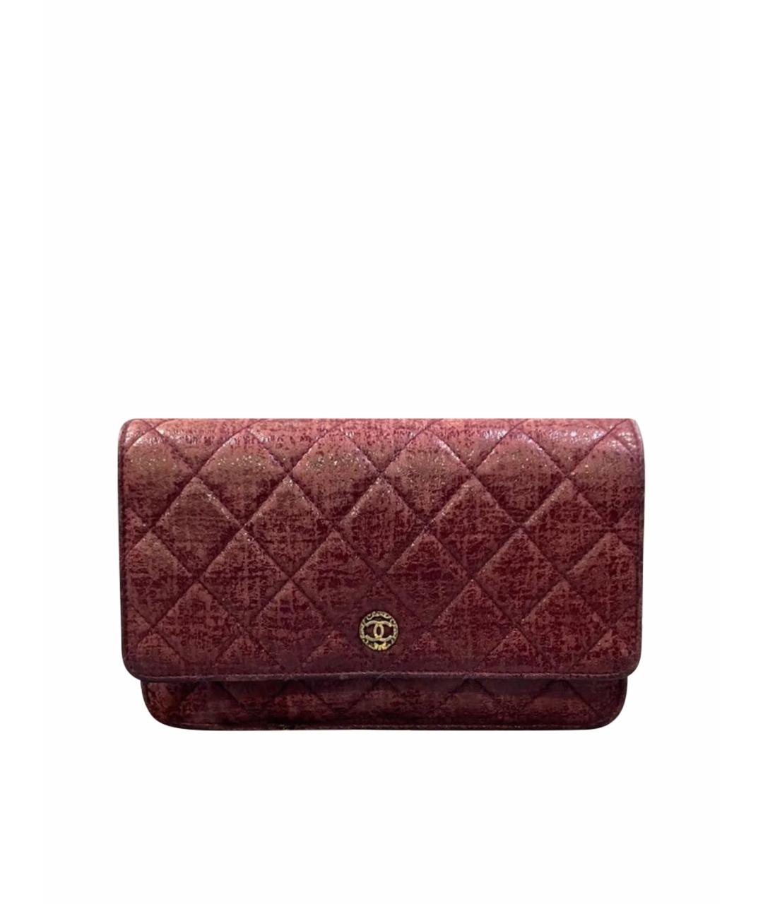 CHANEL PRE-OWNED Бордовая кожаная сумка через плечо, фото 1