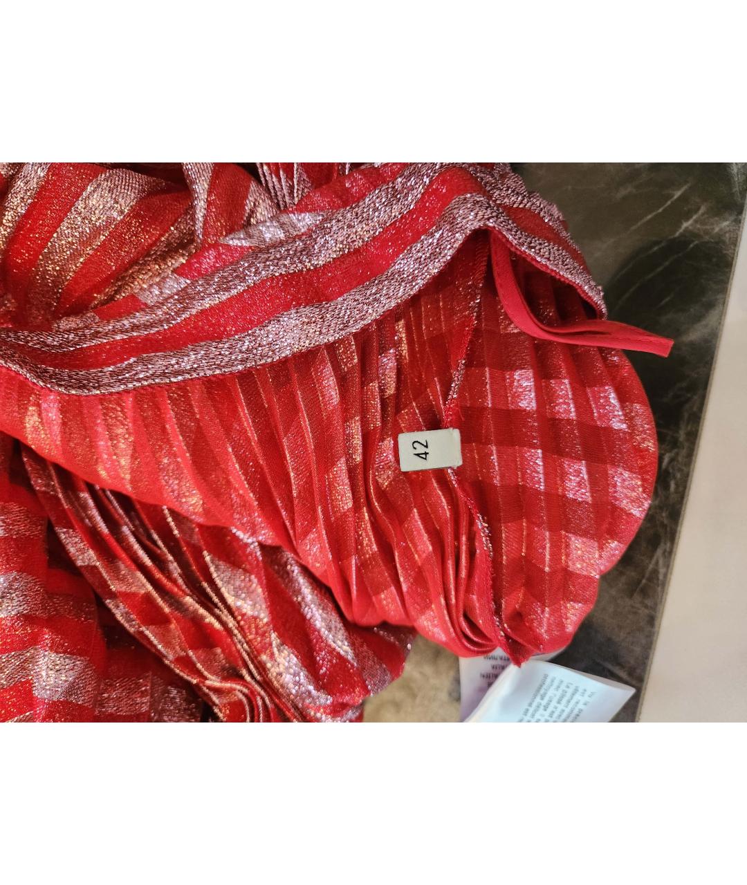 GUCCI Красная полиэстеровая юбка миди, фото 4