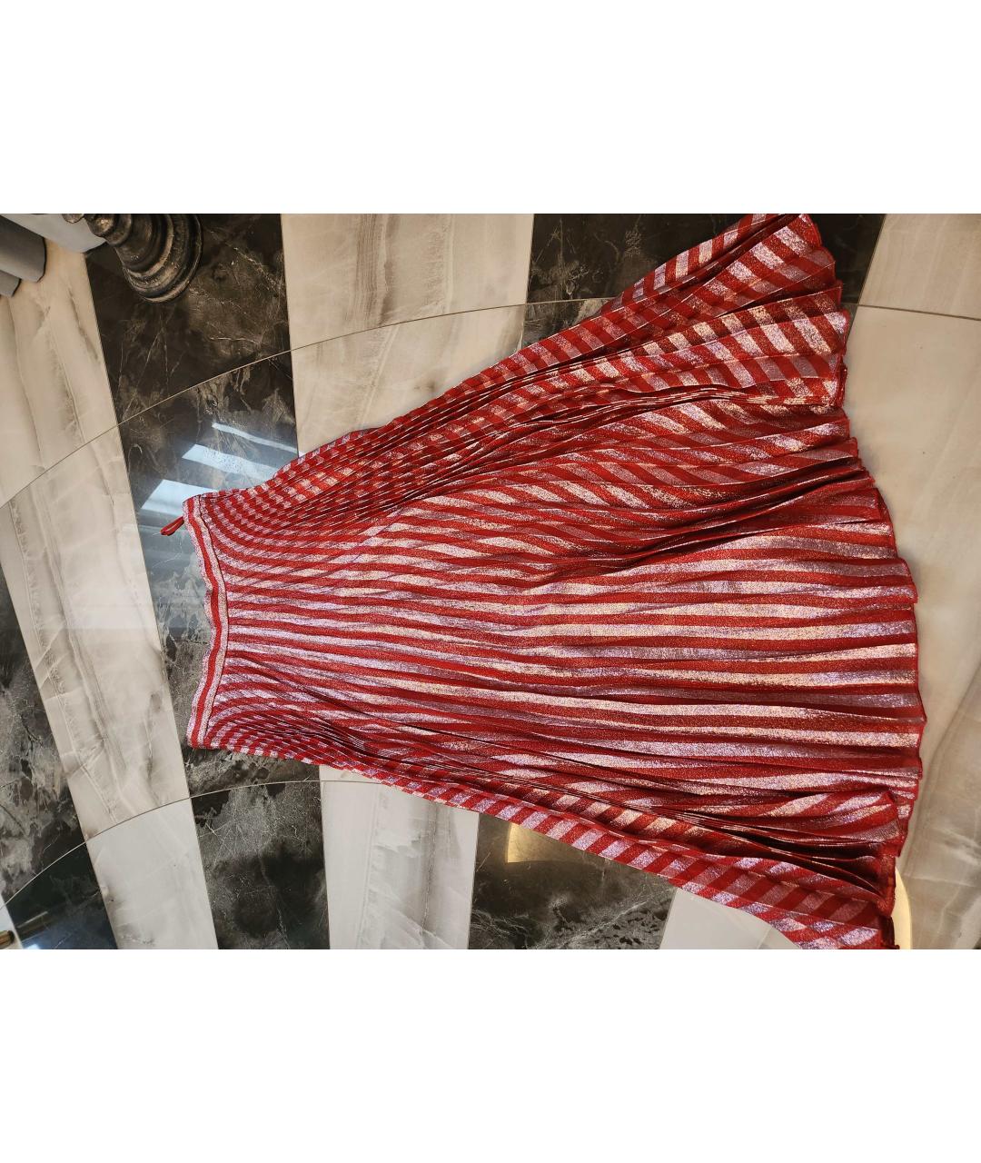 GUCCI Красная полиэстеровая юбка миди, фото 2