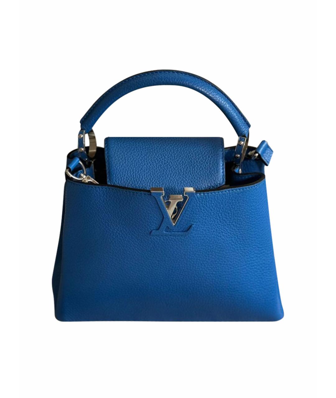 LOUIS VUITTON PRE-OWNED Синяя кожаная сумка с короткими ручками, фото 1
