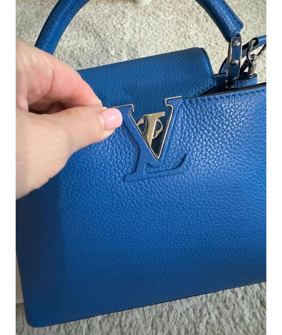 LOUIS VUITTON PRE-OWNED Синяя кожаная сумка с короткими ручками, фото 7