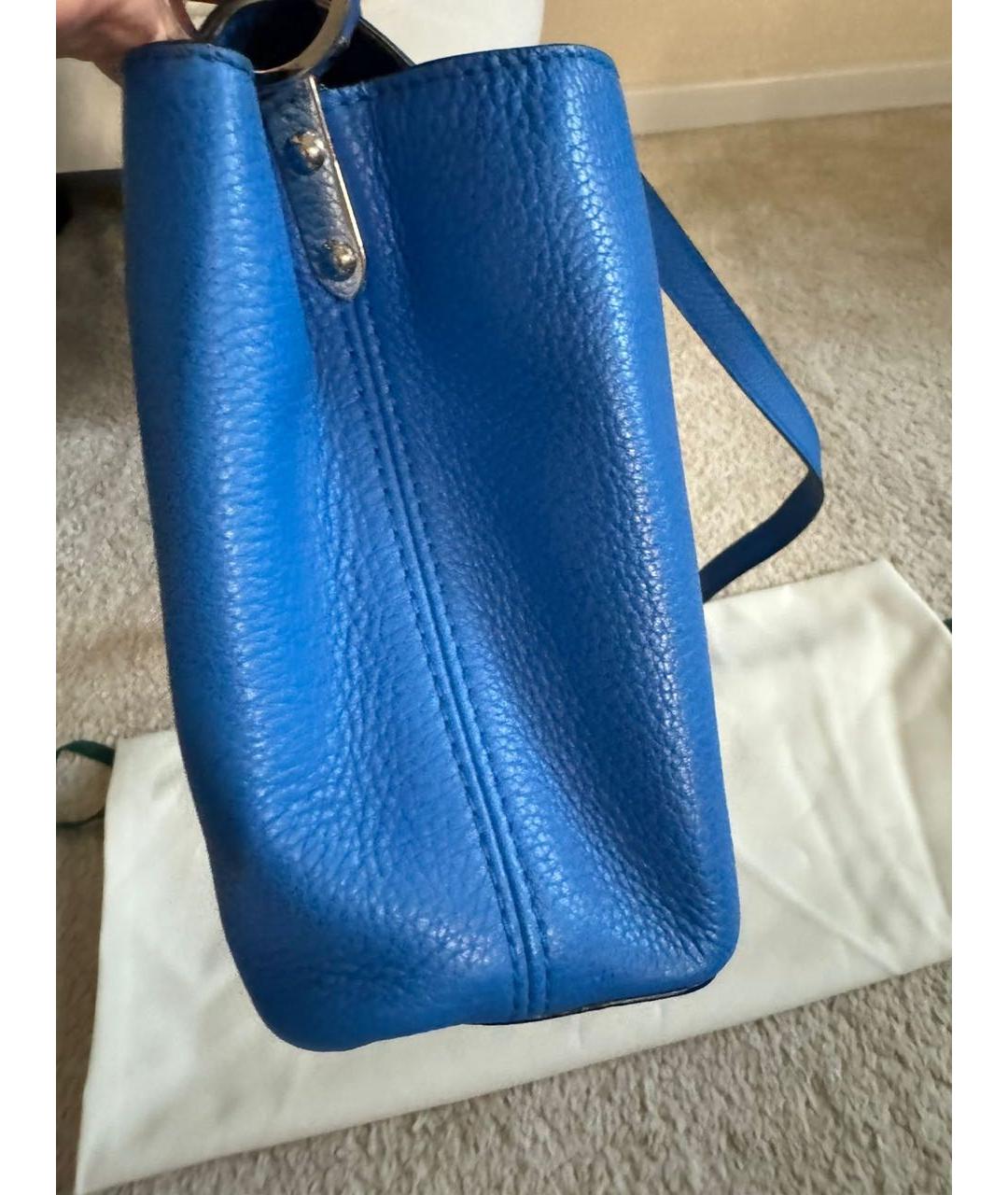 LOUIS VUITTON PRE-OWNED Синяя кожаная сумка с короткими ручками, фото 2