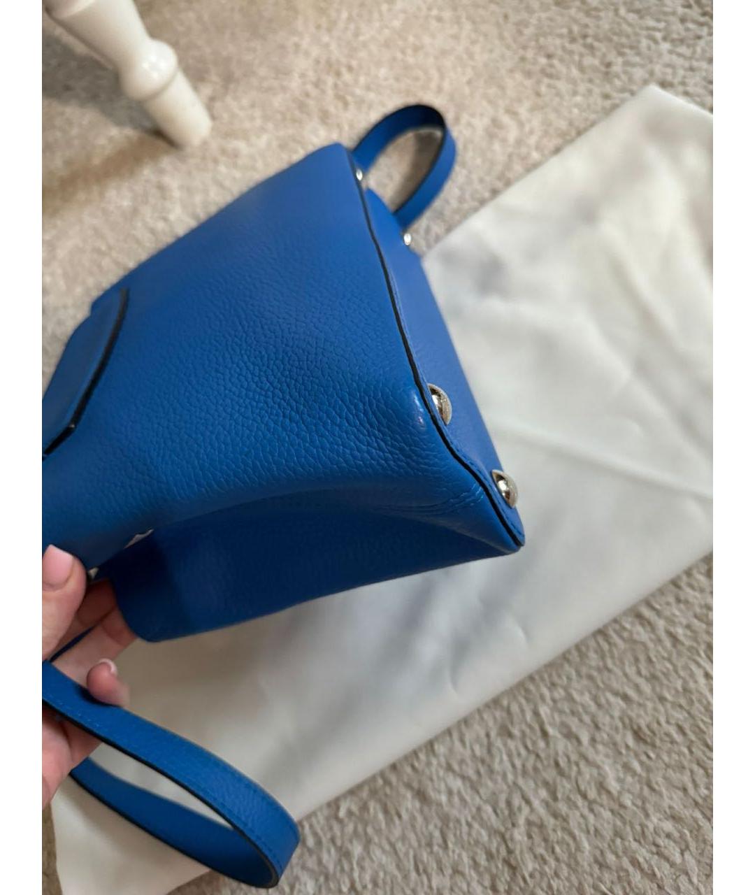 LOUIS VUITTON PRE-OWNED Синяя кожаная сумка с короткими ручками, фото 8