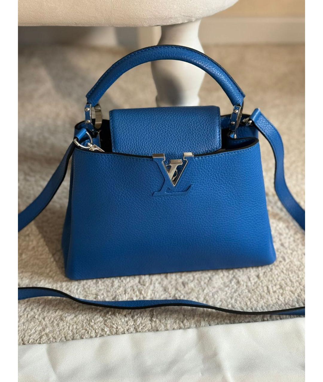 LOUIS VUITTON PRE-OWNED Синяя кожаная сумка с короткими ручками, фото 9