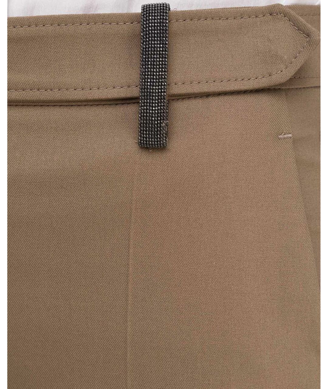 BRUNELLO CUCINELLI Коричневые хлопко-эластановые брюки узкие, фото 5