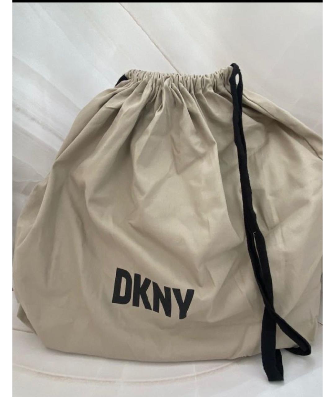 DKNY Черная кожаная сумка с короткими ручками, фото 8