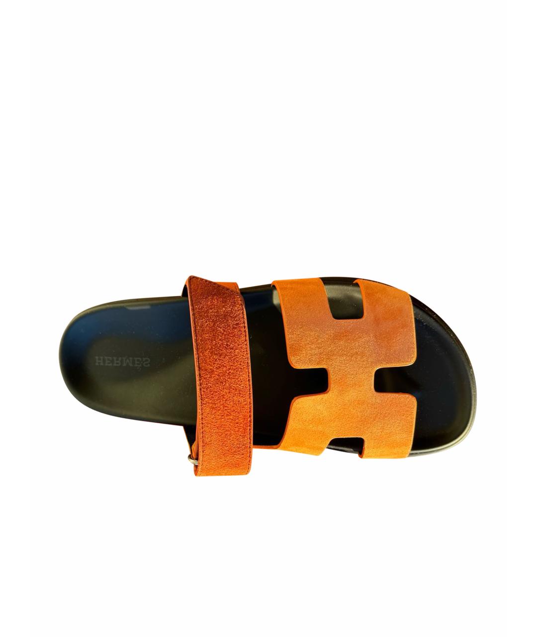 HERMES PRE-OWNED Оранжевое замшевые сандалии, фото 1
