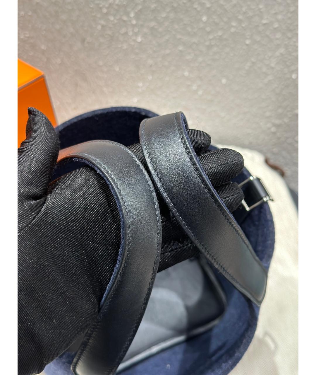 HERMES PRE-OWNED Темно-синяя твидовая сумка через плечо, фото 6