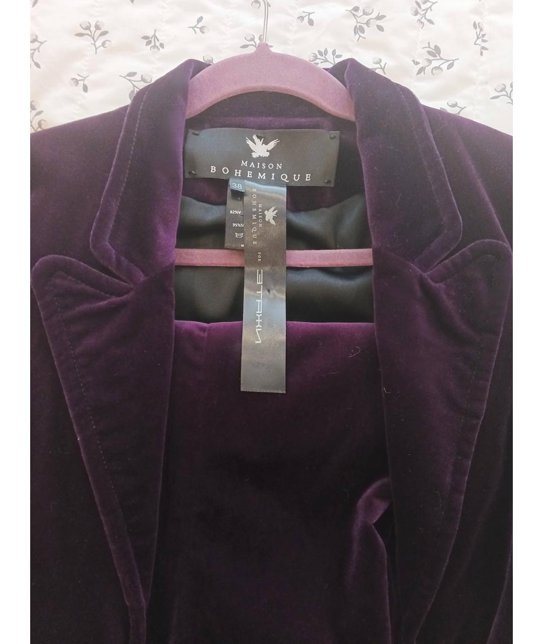 BOHEMIQUE Фиолетовый бархатный костюм с брюками, фото 7