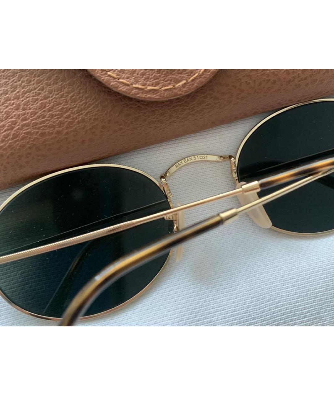RAY BAN Золотые металлические солнцезащитные очки, фото 8