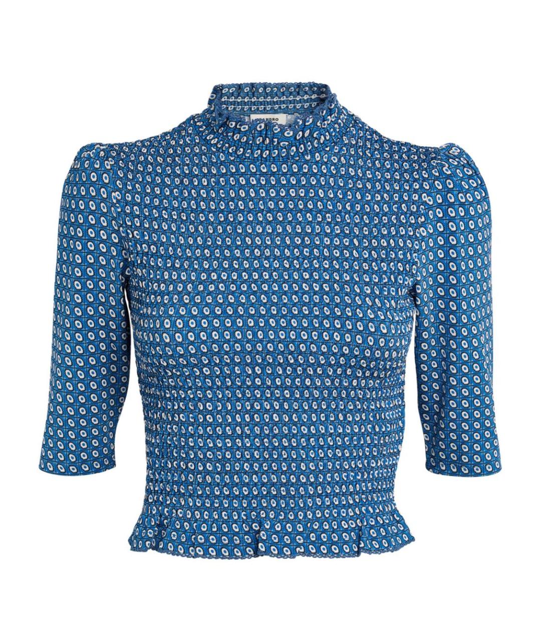 SANDRO Синяя вискозная блузы, фото 1