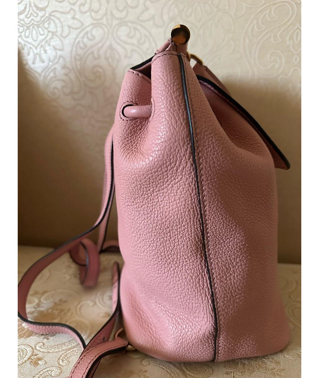 DOLCE&GABBANA Розовый кожаный рюкзак, фото 4